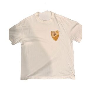 Rhude Cream Tee with Gold Emblem